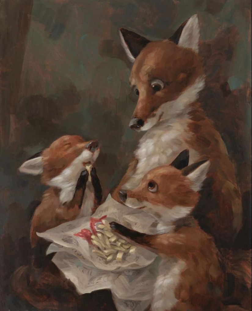 Aspectos inesperados de la vida animal en las pinturas de Alison Friend Aspectos inesperados de la vida animal en las pinturas de Alison Friend
