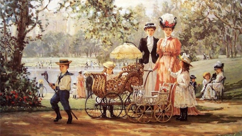 Baby strollers from different eras, striking with their crazy design