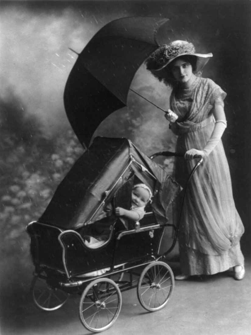 Baby strollers from different eras, striking with their crazy design