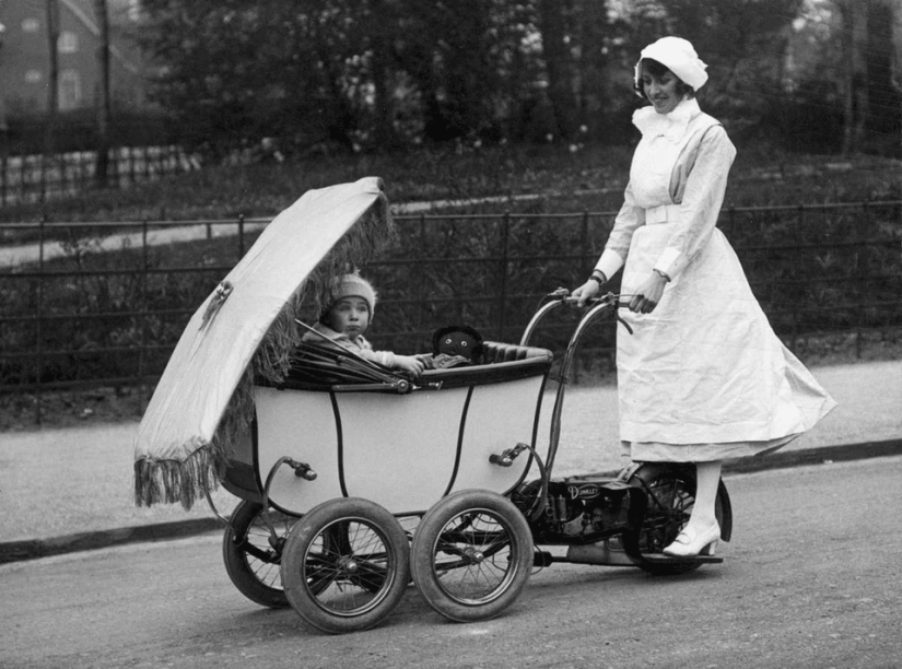 Baby strollers from different eras, striking with their crazy design