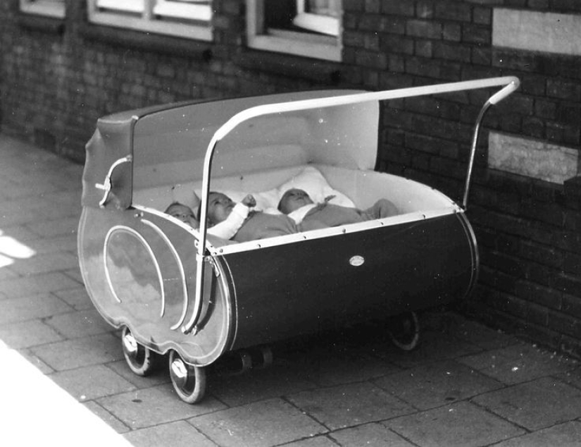 Baby strollers from different eras, striking with their crazy design