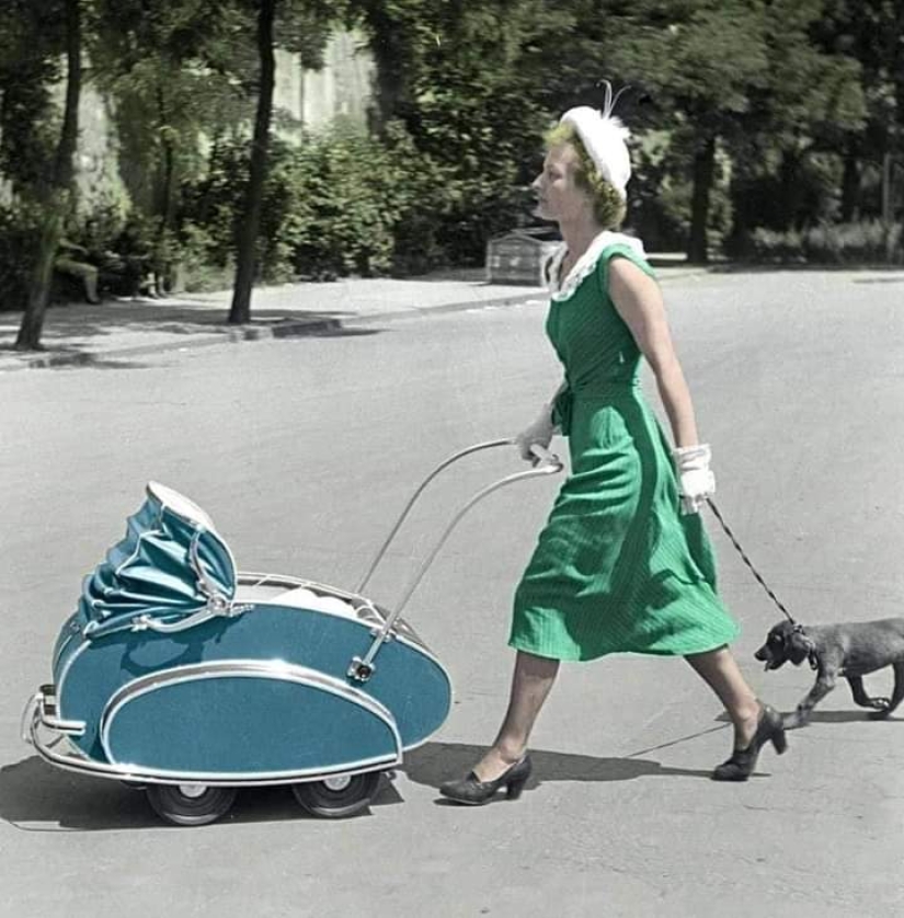 Baby strollers from different eras, striking with their crazy design