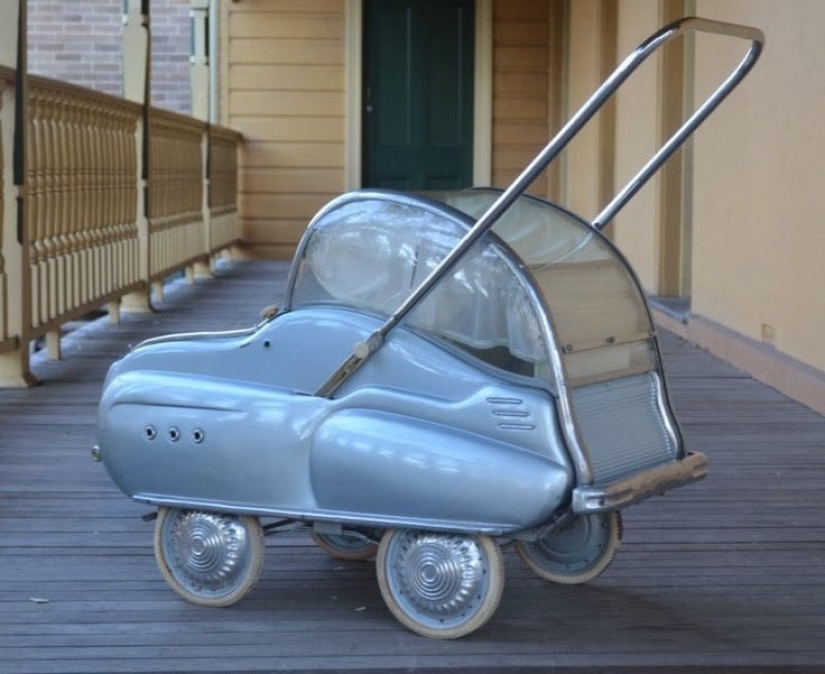 Baby strollers from different eras, striking with their crazy design