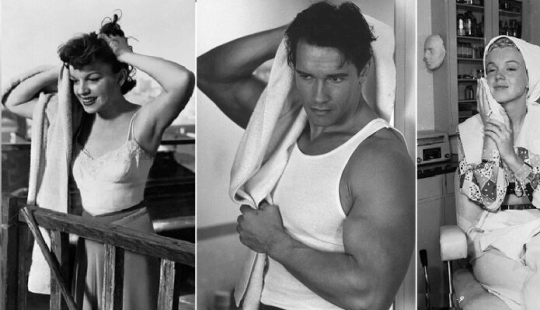 Beauty (and handsome) in towels: 9 vintage photographs of stars after the shower