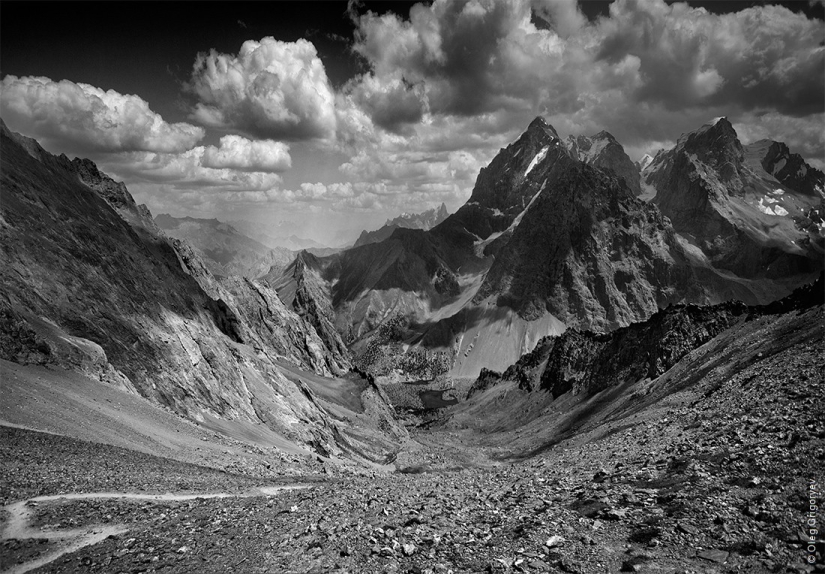 Black and white photography of mountains Black and white photography of mountains