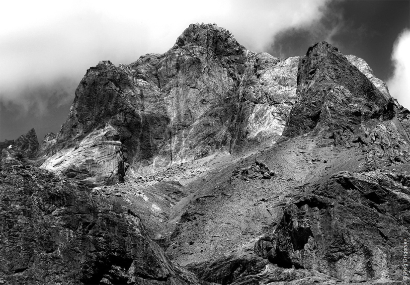 Black and white photography of mountains Black and white photography of mountains