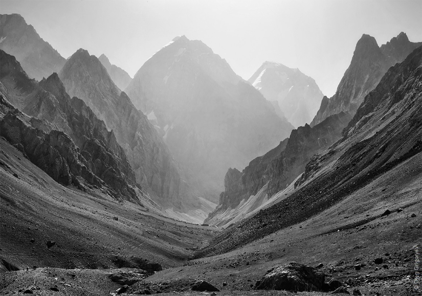 Black and white photography of mountains Black and white photography of mountains