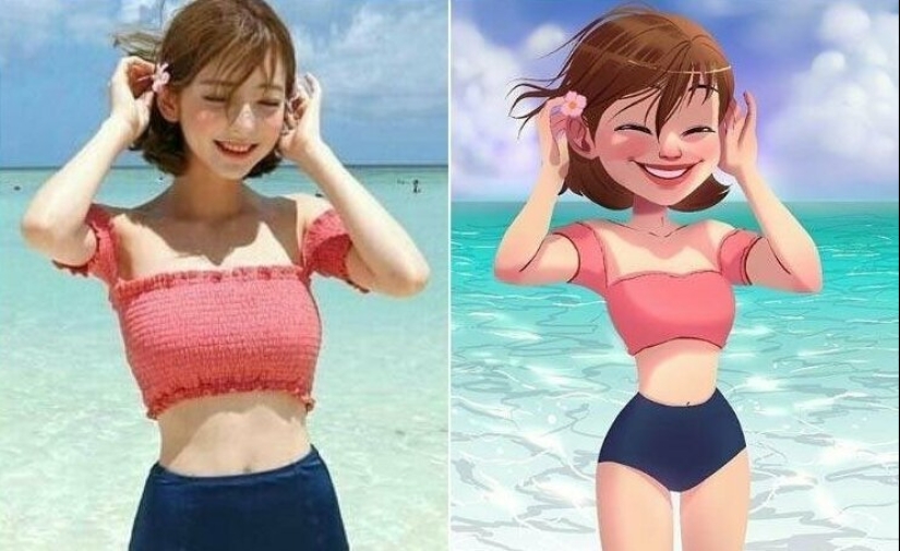 Brazilian turns photos of strangers into adorable toons Brazilian turns photos of strangers into adorable toons