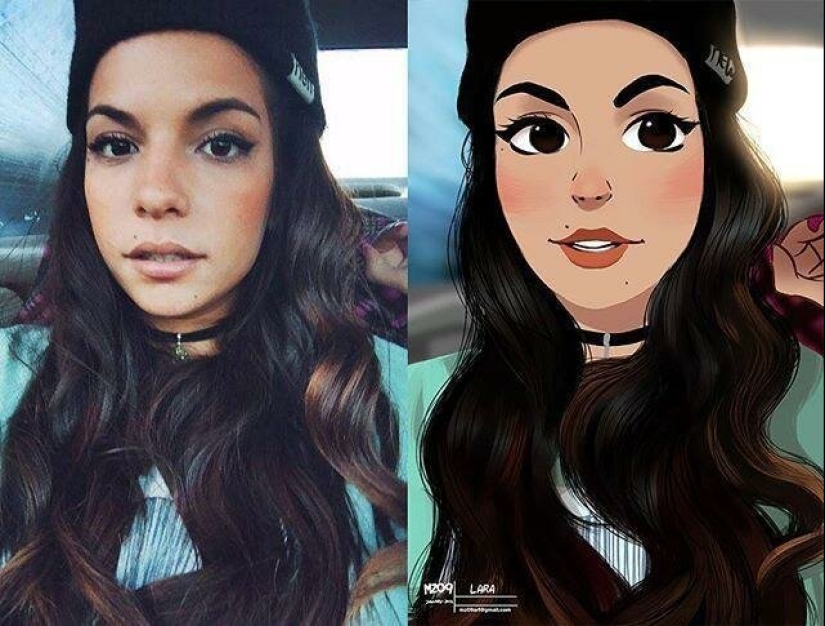 Brazilian turns photos of strangers into adorable toons Brazilian turns photos of strangers into adorable toons