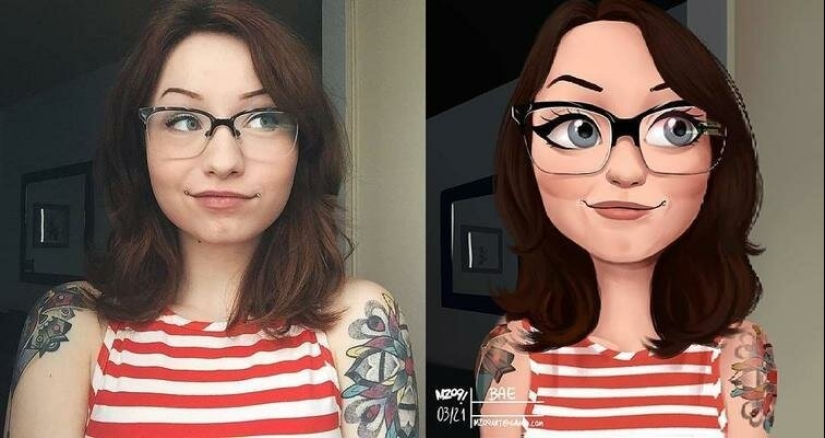 Brazilian turns photos of strangers into adorable toons Brazilian turns photos of strangers into adorable toons