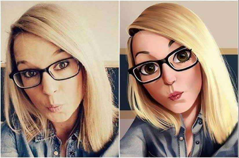 Brazilian turns photos of strangers into adorable toons Brazilian turns photos of strangers into adorable toons