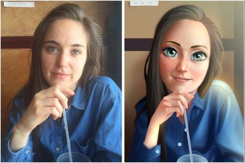 Brazilian turns photos of strangers into adorable toons Brazilian turns photos of strangers into adorable toons