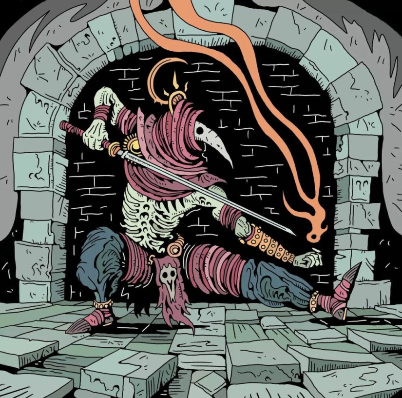 Caballeros ocultos, chamanes y misticismo en las pinturas del artista Doodleskelly Caballeros ocultos, chamanes y misticismo en las pinturas del artista Doodleskelly