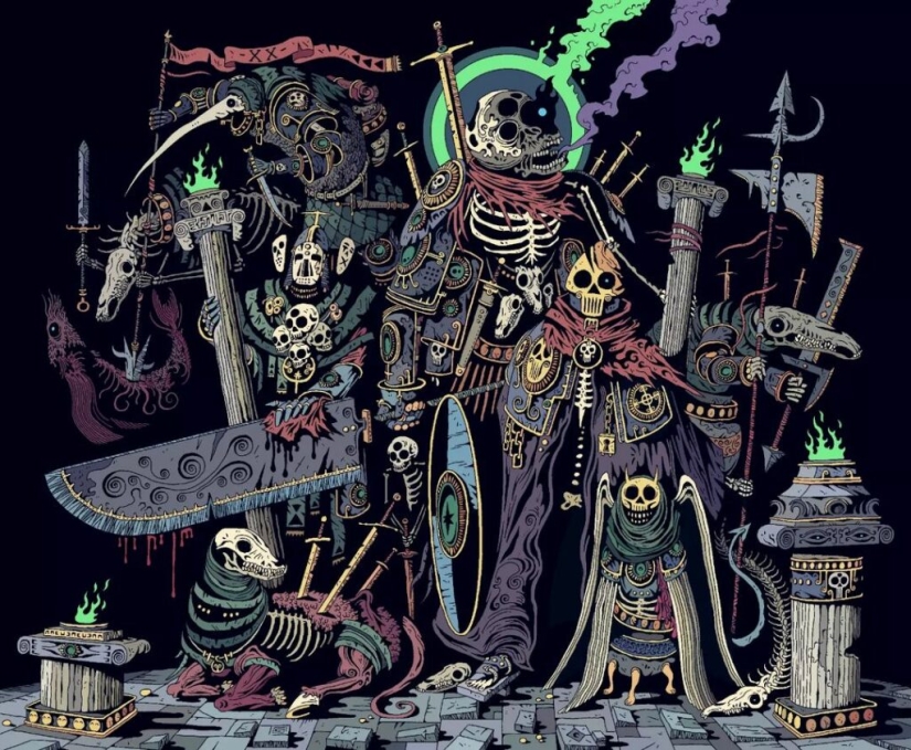 Caballeros ocultos, chamanes y misticismo en las pinturas del artista Doodleskelly Caballeros ocultos, chamanes y misticismo en las pinturas del artista Doodleskelly