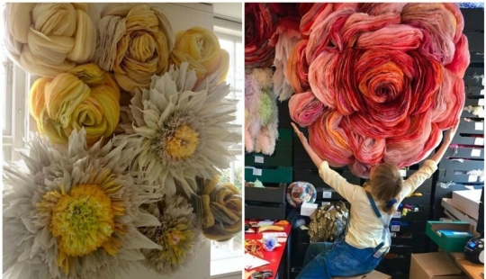 "Cada uno de nosotros necesita belleza": ¿por qué esta mujer crea flores enormes