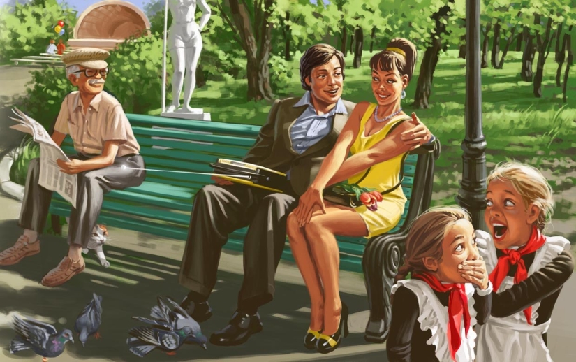 Carteles pin-up soviéticos por Valery Barykin