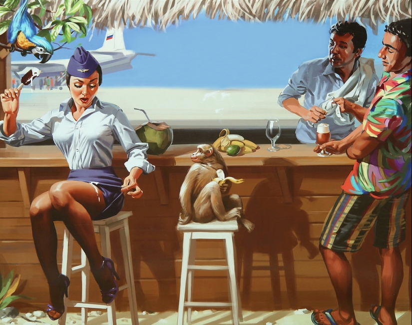 Carteles pin-up soviéticos por Valery Barykin