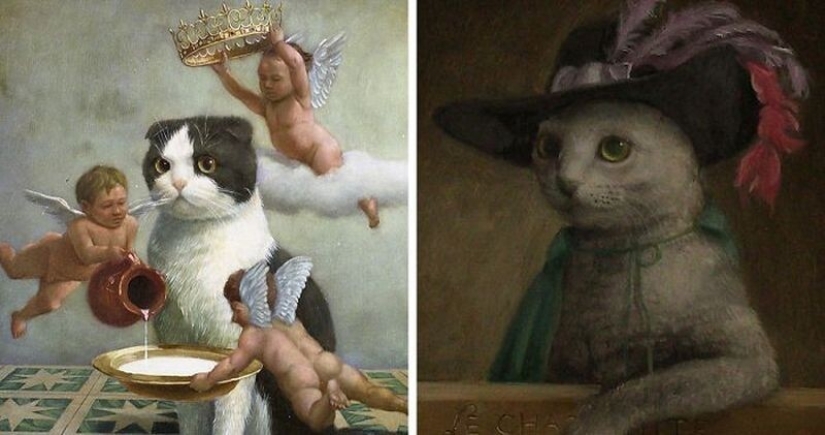 Cats are kings in the works of a talented Japanese artist, Tokujiro kawaii Cats are kings in the works of a talented Japanese artist, Tokujiro kawaii