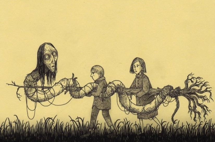 Children's nightmares in the drawings of horror master John Mortensen