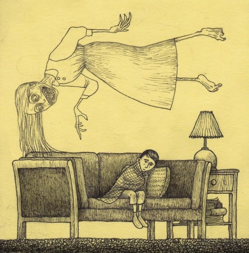 Children's nightmares in the drawings of horror master John Mortensen