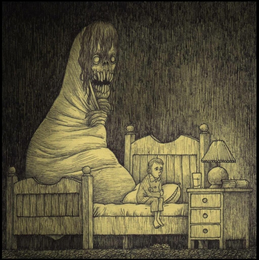 Children's nightmares in the drawings of horror master John Mortensen