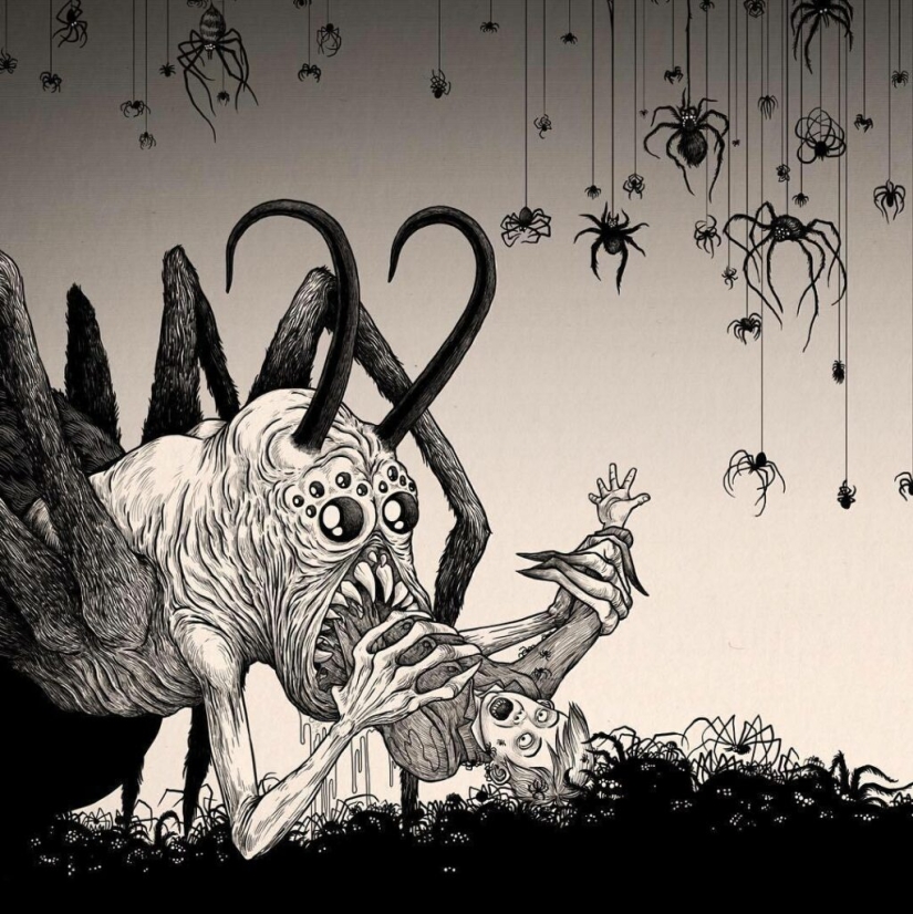 Children's nightmares in the drawings of horror master John Mortensen