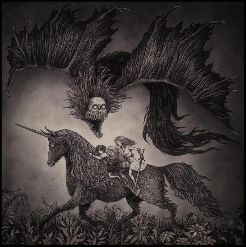 Children's nightmares in the drawings of horror master John Mortensen