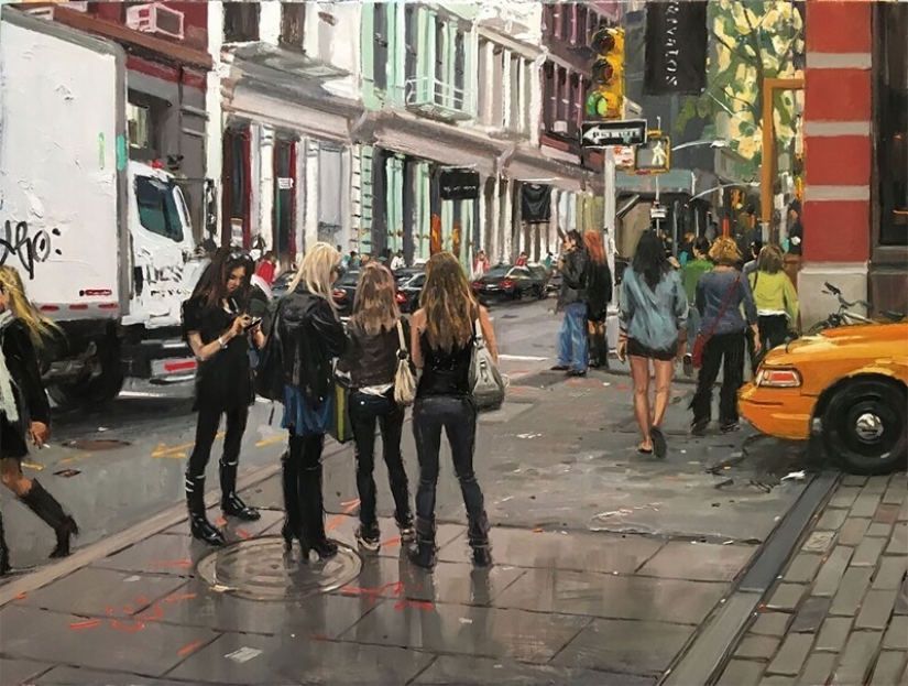 "City Life": Excellent modern oil paintings by Vincent Jarrano