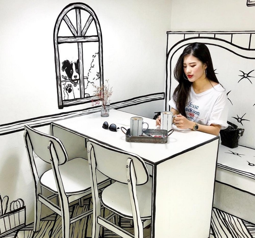 Cómo se ve un café cómico bidimensional en Seúl Cómo se ve un café cómico bidimensional en Seúl