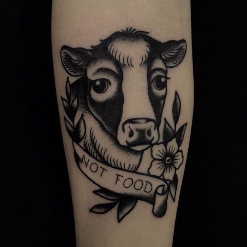 "Comer su ensalada — no te metas con los chicos": ¿qué es un tatuaje cubren los veganos "Comer su ensalada — no te metas con los chicos": ¿qué es un tatuaje cubren los veganos