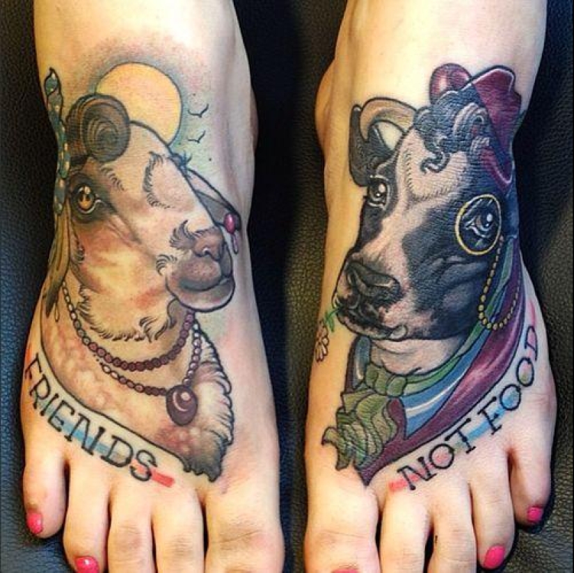 "Comer su ensalada — no te metas con los chicos": ¿qué es un tatuaje cubren los veganos "Comer su ensalada — no te metas con los chicos": ¿qué es un tatuaje cubren los veganos