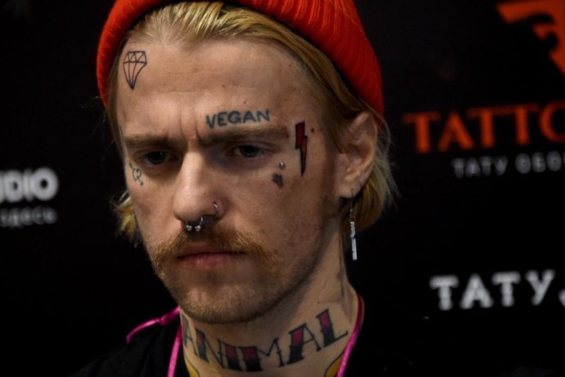 "Comer su ensalada — no te metas con los chicos": ¿qué es un tatuaje cubren los veganos "Comer su ensalada — no te metas con los chicos": ¿qué es un tatuaje cubren los veganos