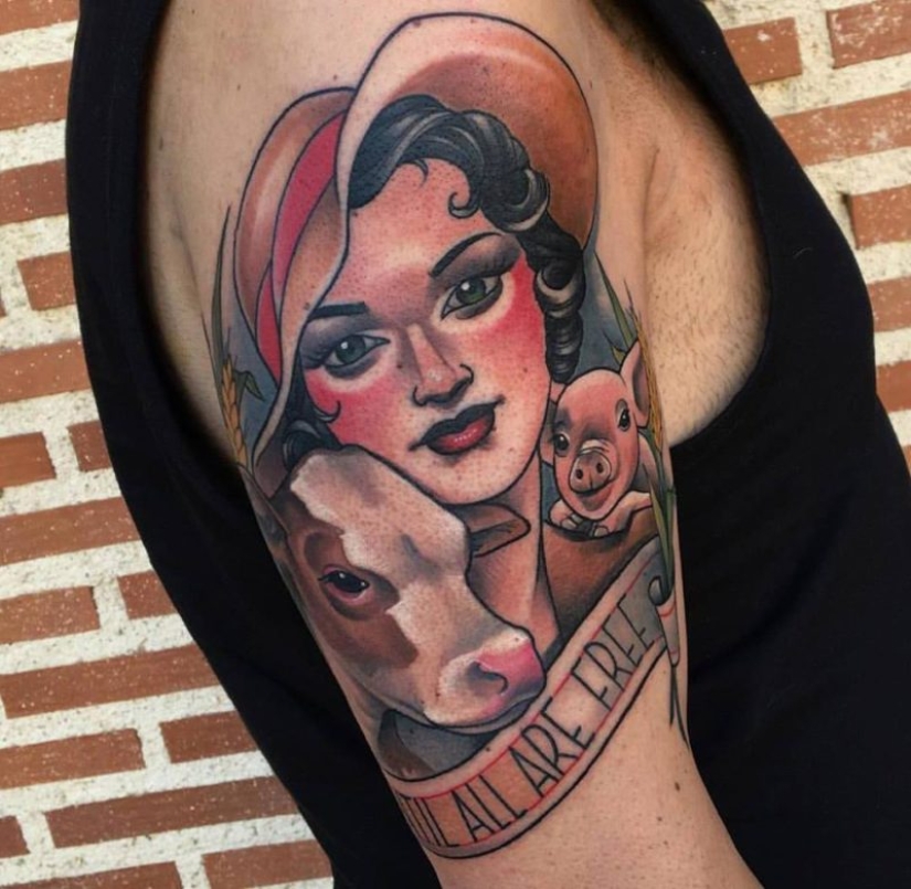 "Comer su ensalada — no te metas con los chicos": ¿qué es un tatuaje cubren los veganos "Comer su ensalada — no te metas con los chicos": ¿qué es un tatuaje cubren los veganos