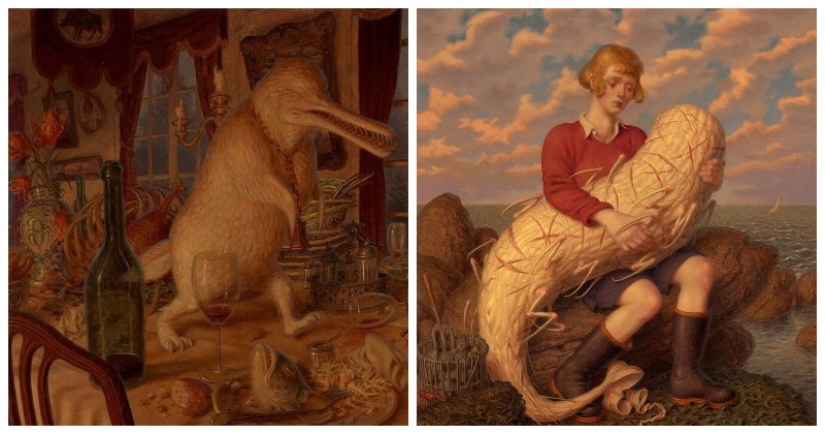 Criaturas extrañas en las pinturas de Peter Ferguson.