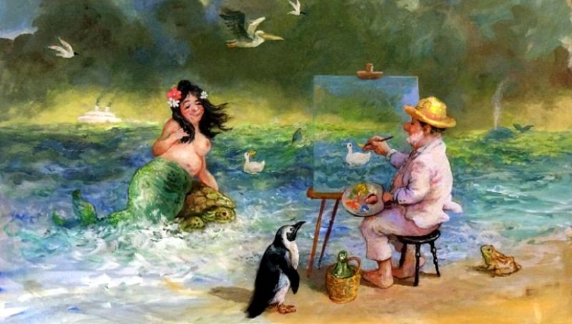 Cute nonsense in the paintings of the artist, writer and hooligan Rudi Hurzlmayer