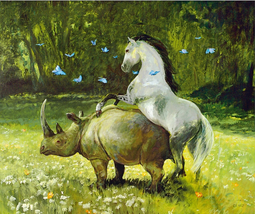 Cute nonsense in the paintings of the artist, writer and hooligan Rudi Hurzlmayer