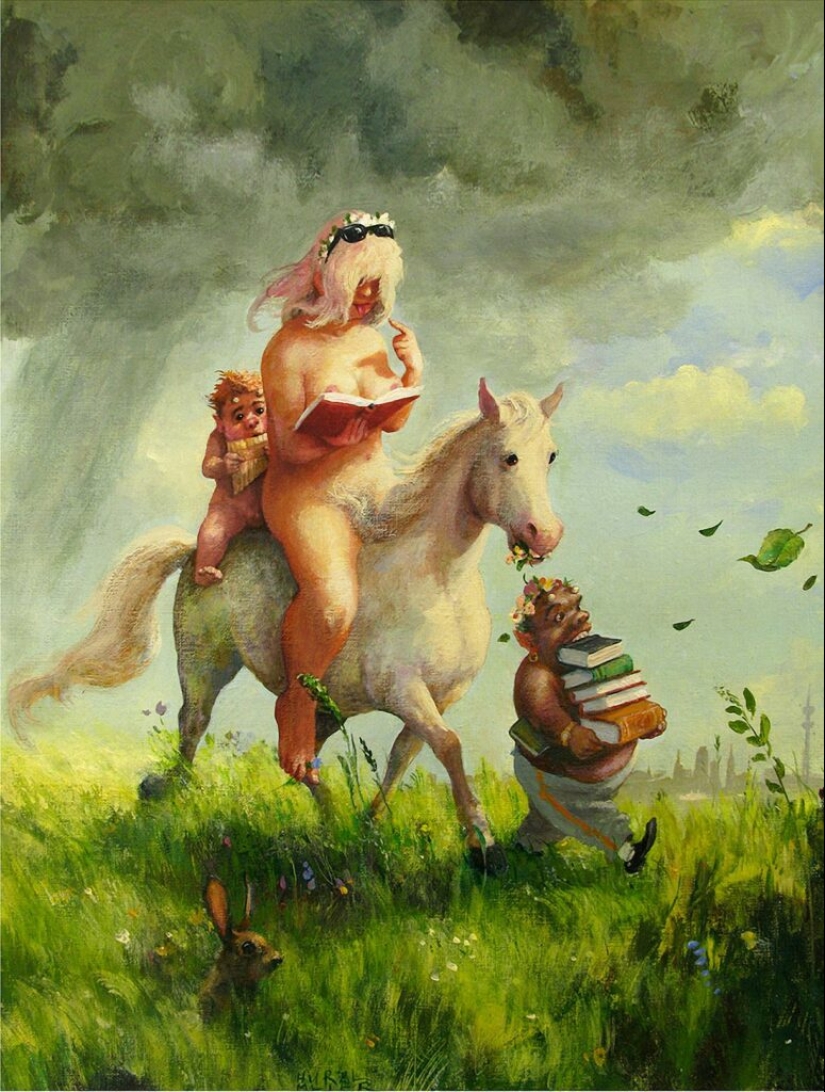 Cute nonsense in the paintings of the artist, writer and hooligan Rudi Hurzlmayer