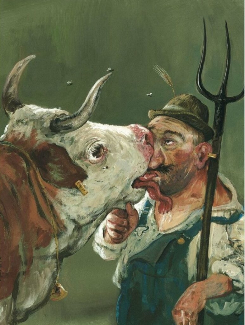 Cute nonsense in the paintings of the artist, writer and hooligan Rudi Hurzlmayer