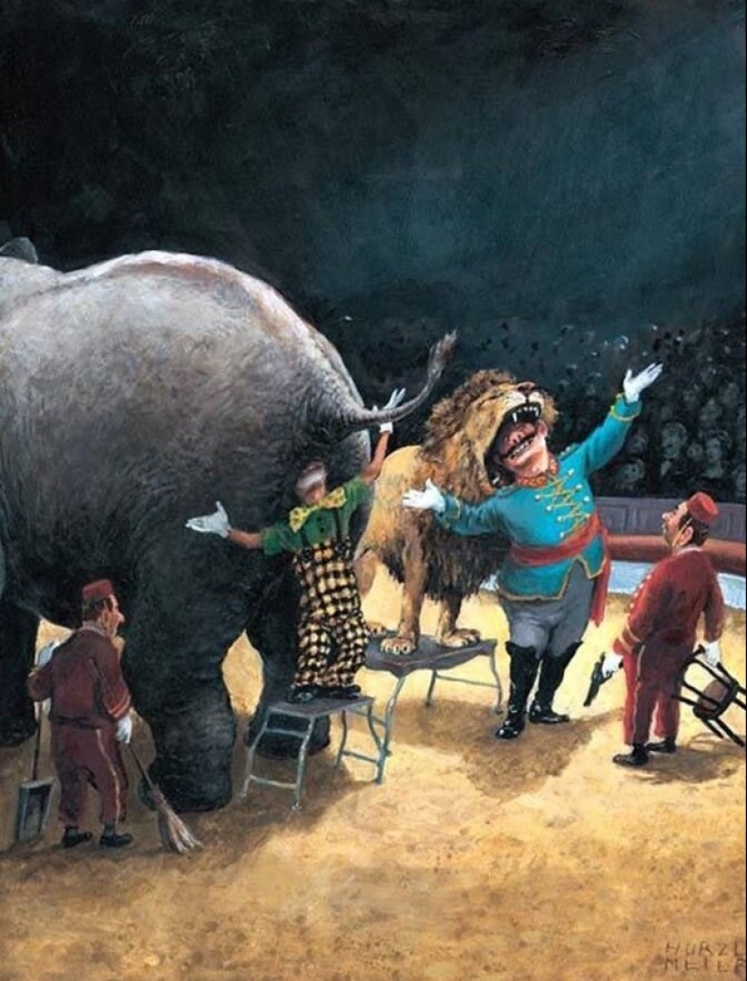 Cute nonsense in the paintings of the artist, writer and hooligan Rudi Hurzlmayer