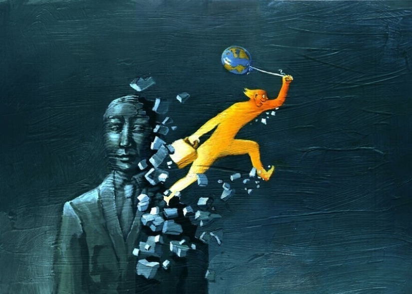 Defects and problems of society in a surreal illustrations by Christina Bernazzani Defects and problems of society in a surreal illustrations by Christina Bernazzani