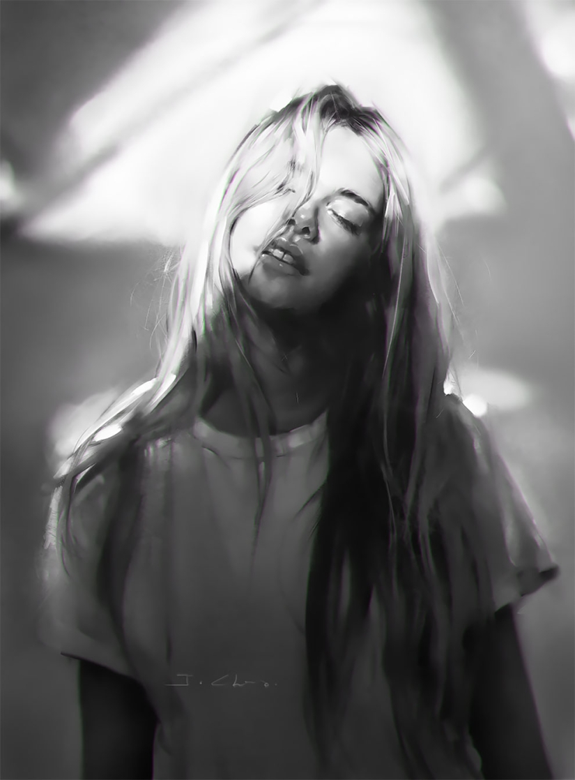 Delicate portraits from master digital painting Yanjun Chen