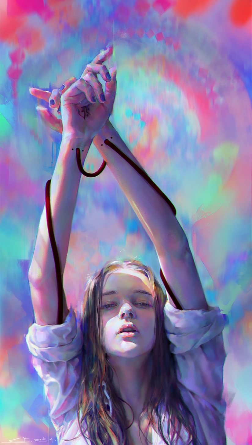 Delicate portraits from master digital painting Yanjun Chen