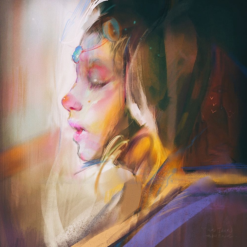 Delicate portraits from master digital painting Yanjun Chen