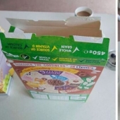 Detailed instructions on how to properly close the cardboard packaging with cereals