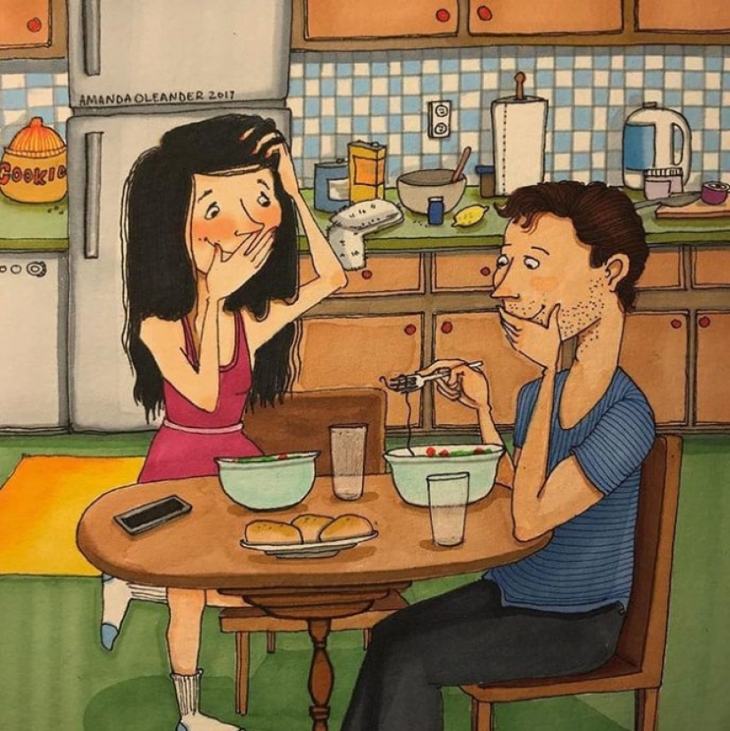 Detrás de las escenas del amor: un artista estadounidense pinta una relación real