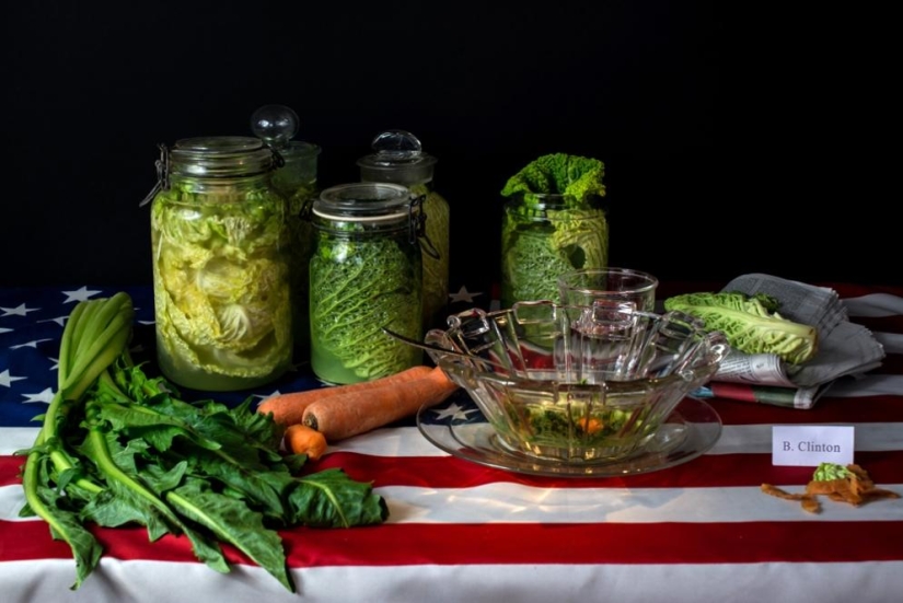 Diets of celebrities in a funny photo project