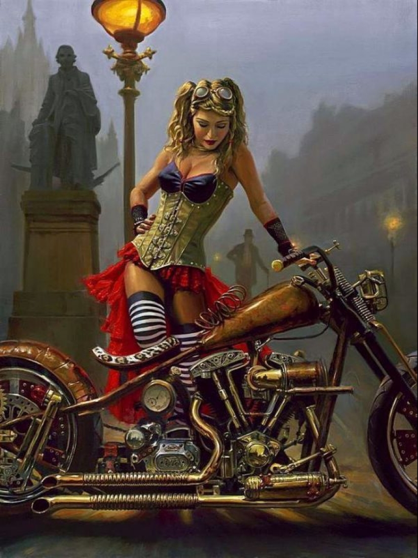 Dios Moto de arte David UHL y su belleza Harley-Davidson