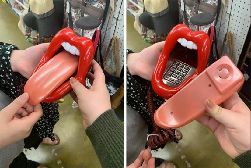 Discoteca de cerdo, el teléfono boca y otras curiosidades, comprado con ella