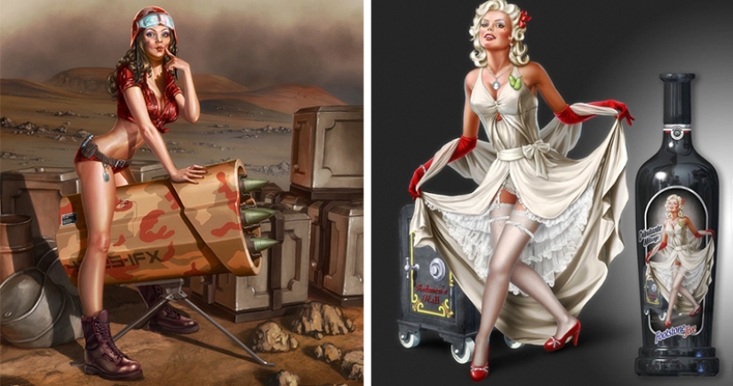 Divertido arte pin-up noruego del ilustrador Henning Ludvigsen Divertido arte pin-up noruego del ilustrador Henning Ludvigsen