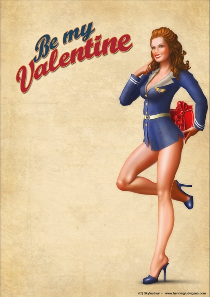 Divertido arte pin-up noruego del ilustrador Henning Ludvigsen Divertido arte pin-up noruego del ilustrador Henning Ludvigsen